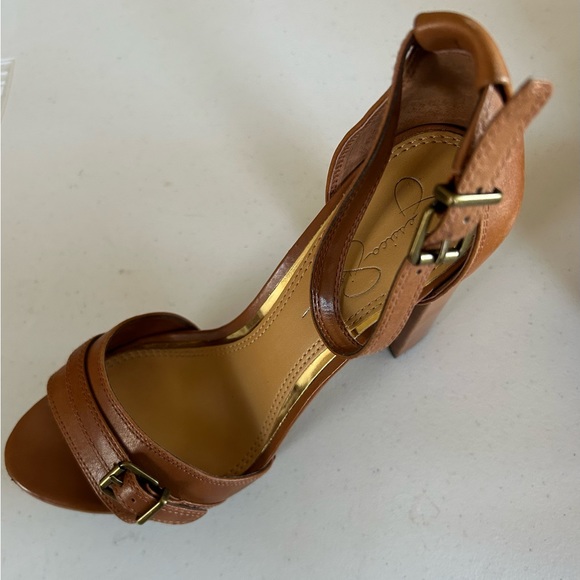 Jessica Simpson brown leather chunky boho heel. Size 7.5. - Picture 14 of 14